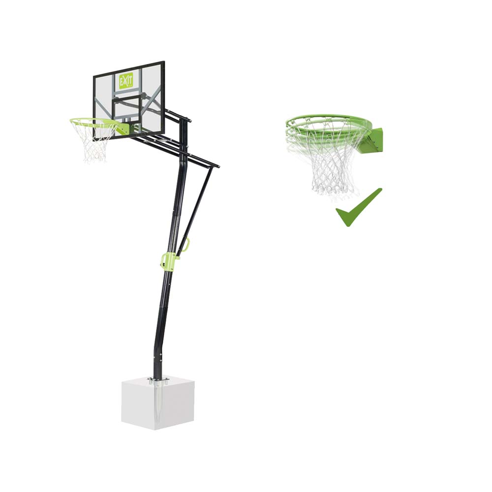 EXIT Galaxy basketbalbord voor grondmontage met dunkring – groen/zwart