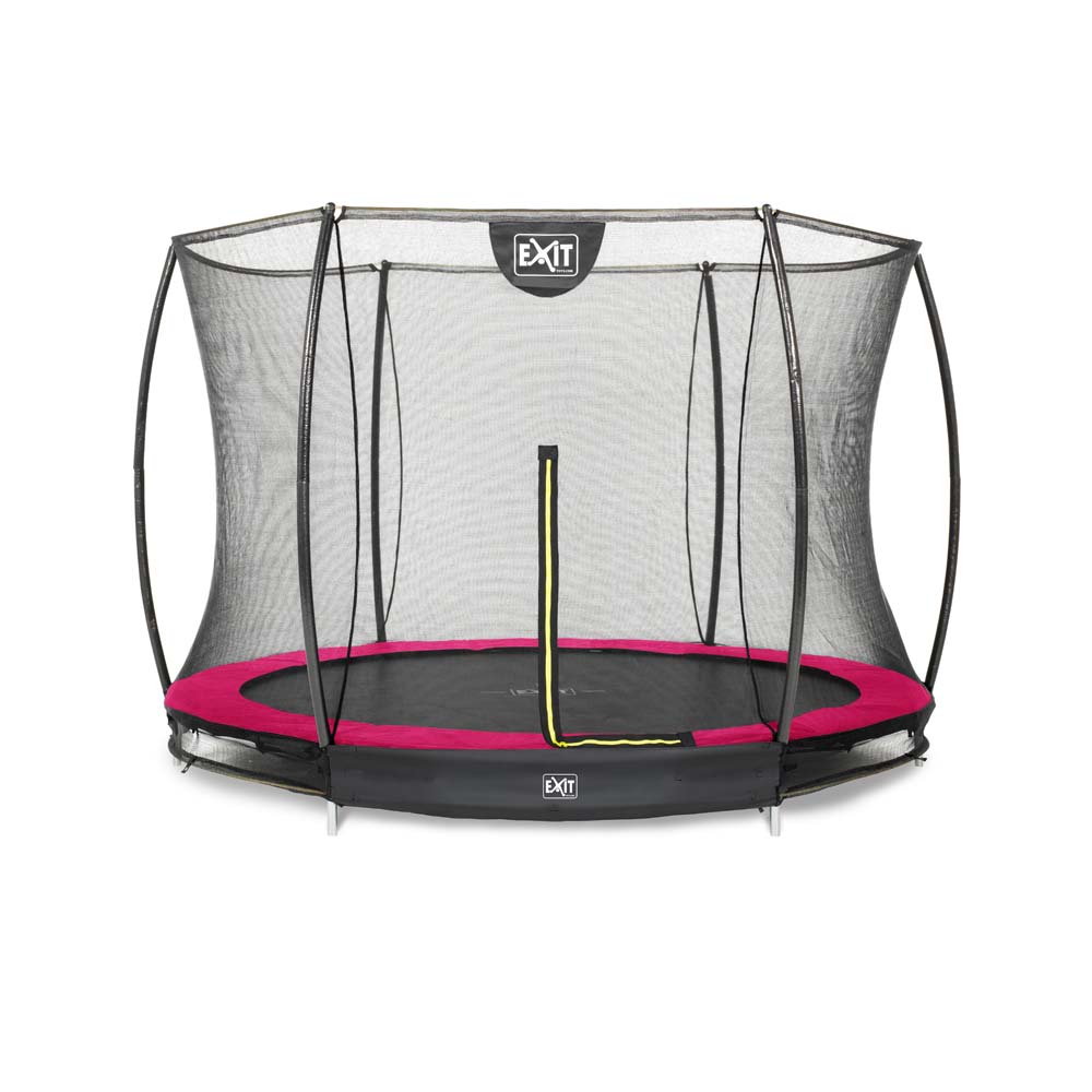 EXIT Silhouette inground trampoline ø244cm met veiligheidsnet – roze