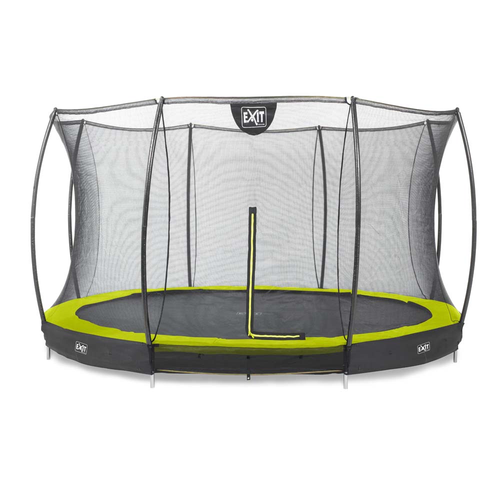 EXIT Silhouette inground trampoline ø366cm met veiligheidsnet – groen