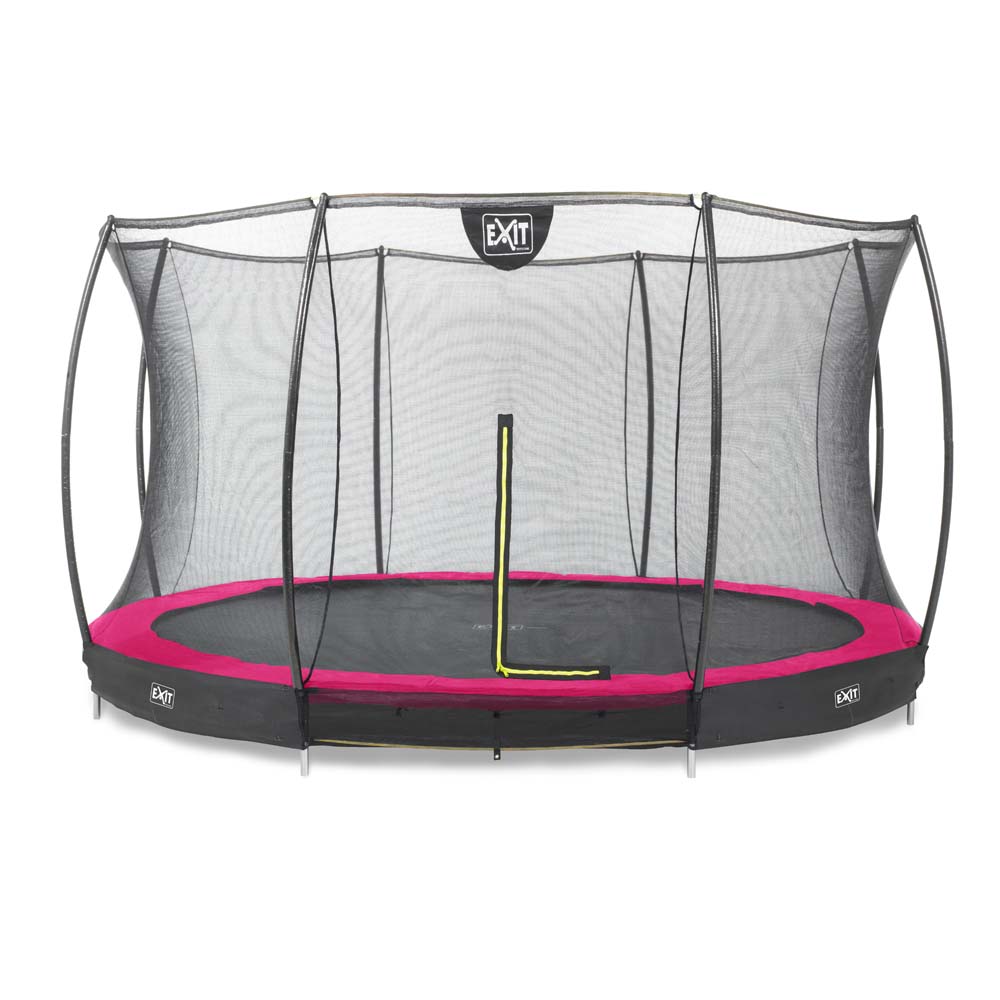 EXIT Silhouette inground trampoline ø366cm met veiligheidsnet – roze