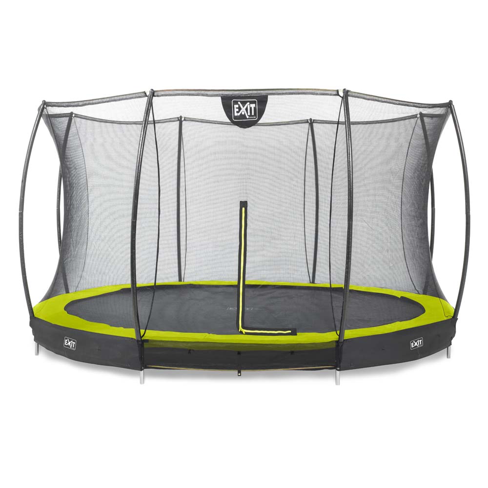 EXIT Silhouette inground trampoline ø427cm met veiligheidsnet – groen