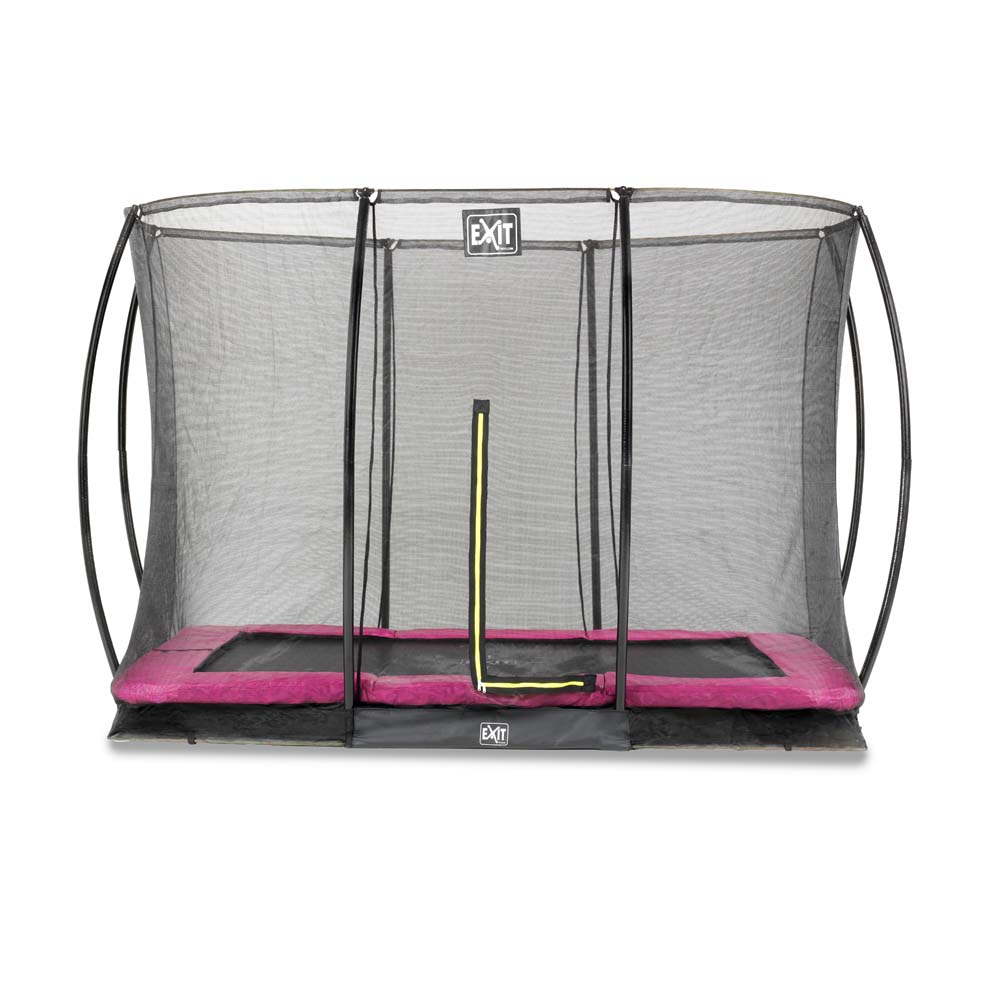 EXIT Silhouette inground trampoline 214x305cm met veiligheidsnet – roze