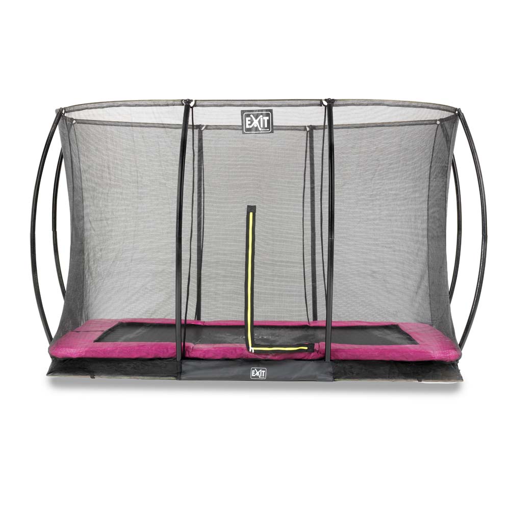 EXIT Silhouette inground trampoline 244x366cm met veiligheidsnet – roze