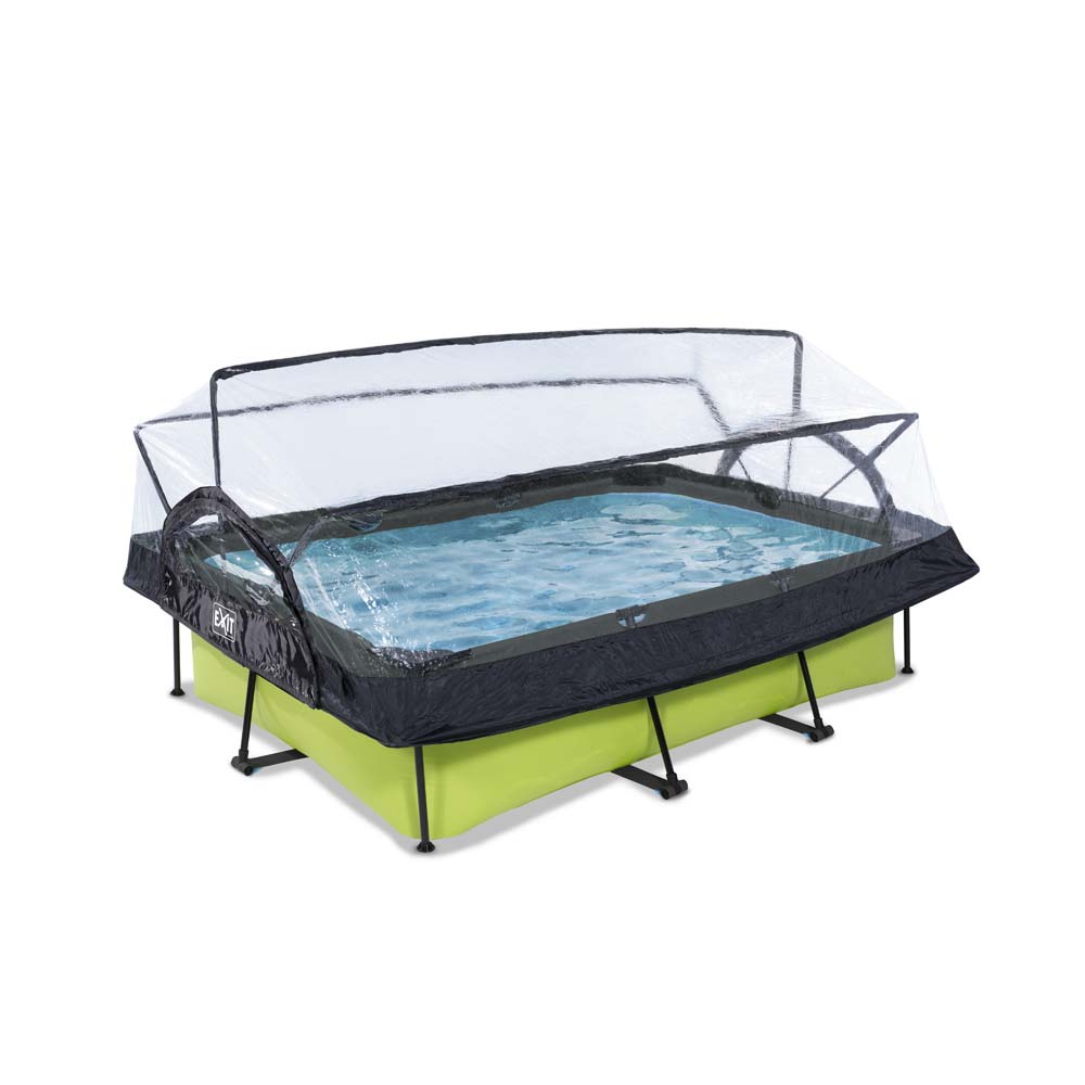 EXIT Lime zwembad 220x150x65cm met filterpomp en overkapping – groen