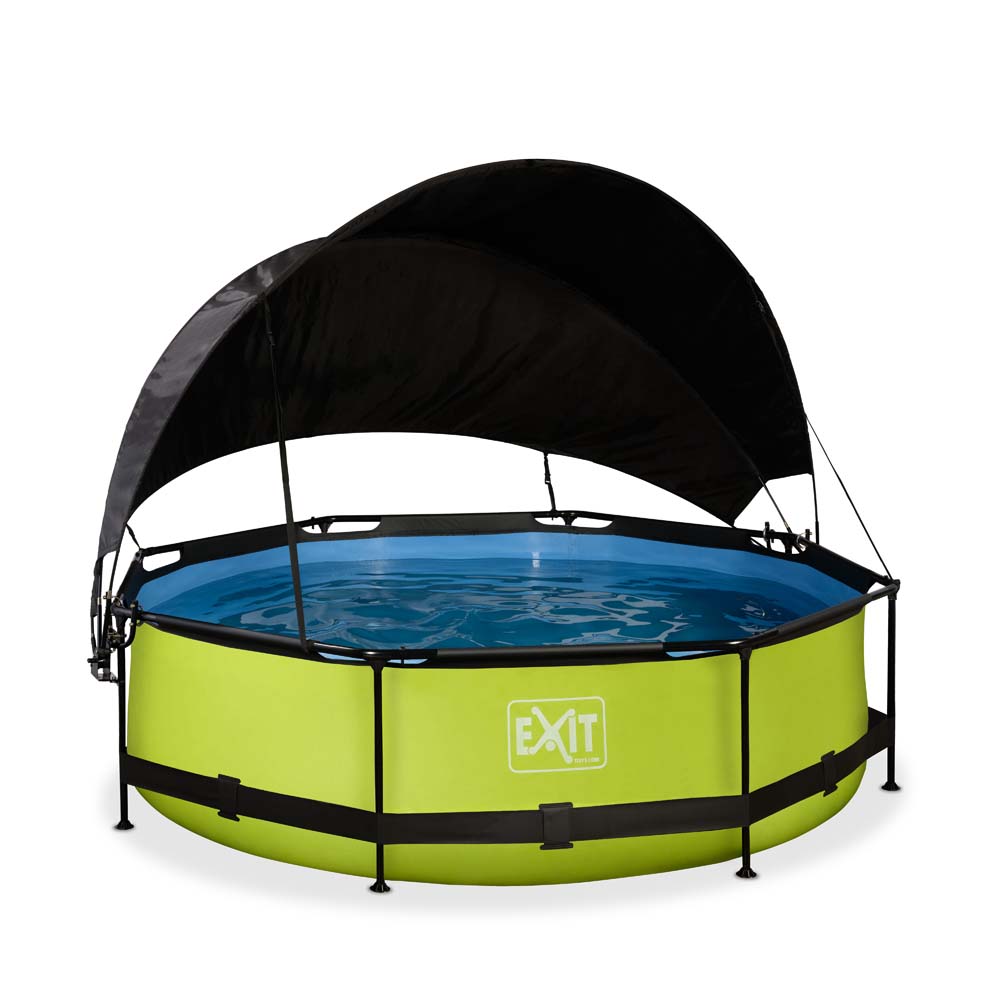EXIT Lime zwembad ø300x76cm met filterpomp en schaduwdoek – groen