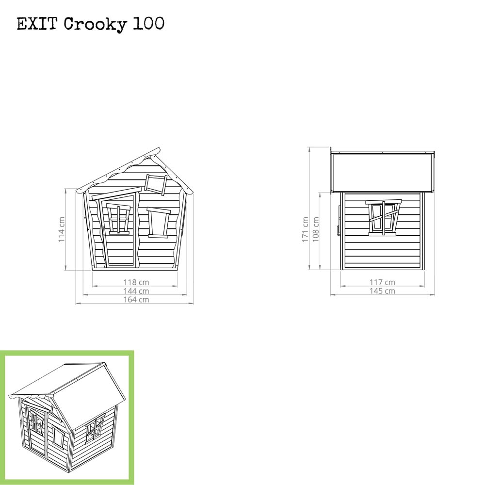 EXIT Crooky 100 houten speelhuis – grijsbeige