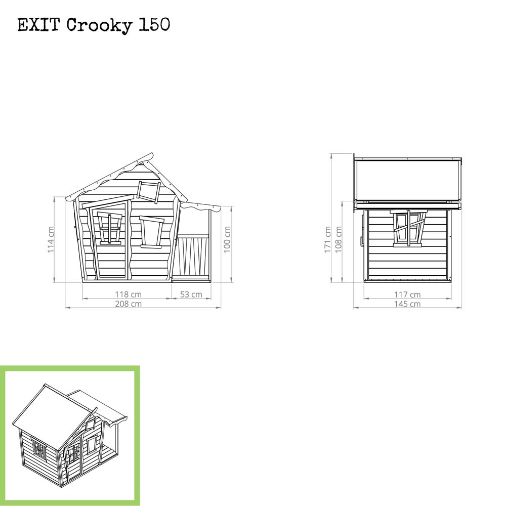 EXIT Crooky 150 houten speelhuis – grijsbeige